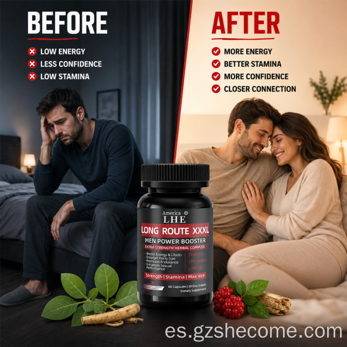 Shecome Men Power Booster Cápsulas Soporte de vitalidad y resistencia